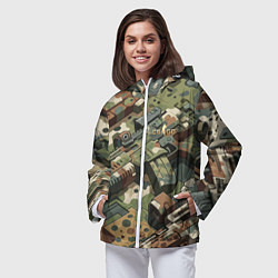 Ветровка с капюшоном женская Контр Страйк - милитари стиль, цвет: 3D-белый — фото 2
