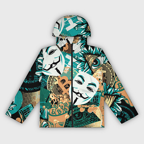 Женская ветровка Криптавалюта с маской Виндетта / 3D-Черный – фото 1