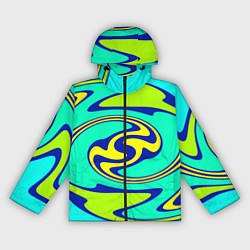 Ветровка с капюшоном женская Скрученные неоновые линии, цвет: 3D-черный