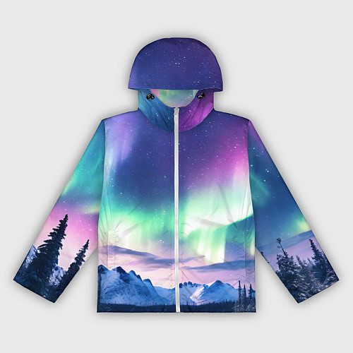Женская ветровка Северное сияние на природе ai art / 3D-Белый – фото 1
