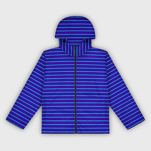 Женская ветровка Неоновые линии циан на темно синем / 3D-Черный – фото 1