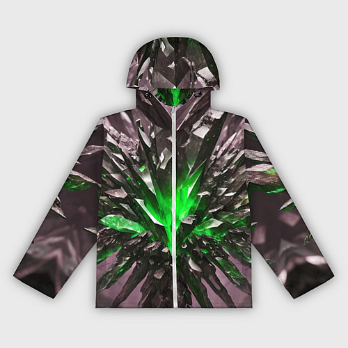 Женская ветровка Драгоценный камень зелёный / 3D-Белый – фото 1