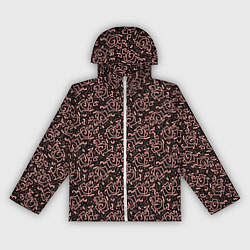 Женская ветровка Паттерн тёмно-розовый узоры