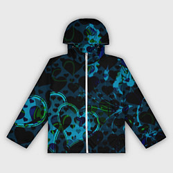 Ветровка с капюшоном женская Сердечки узоры, цвет: 3D-белый