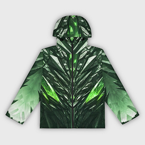 Женская ветровка Зелёные кристаллы и камень / 3D-Черный – фото 1
