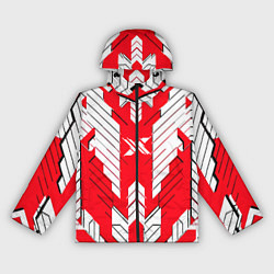 Ветровка с капюшоном женская Красно-белая броня, цвет: 3D-черный
