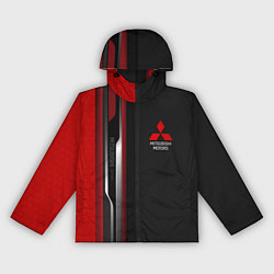 Ветровка с капюшоном женская Mitsubishi - carbon style, цвет: 3D-черный