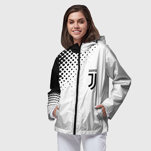 Женская ветровка Juventus sport black geometry / 3D-Черный – фото 3
