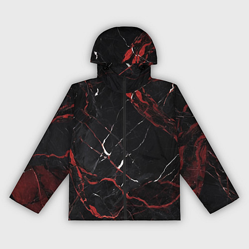 Женская ветровка Черно-красный мрамор / 3D-Черный – фото 1
