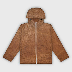 Ветровка с капюшоном женская Коричневая кожа, цвет: 3D-белый