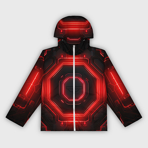 Женская ветровка Nvidia style black and red neon / 3D-Белый – фото 1