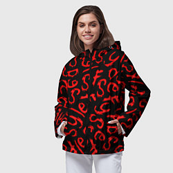 Ветровка с капюшоном женская Sally face pattern game, цвет: 3D-черный — фото 2