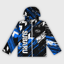 Ветровка с капюшоном женская Subaru - sport style, цвет: 3D-белый