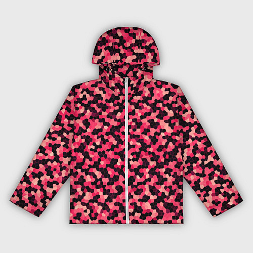 Женская ветровка Мозаика красно-бордовый / 3D-Белый – фото 1