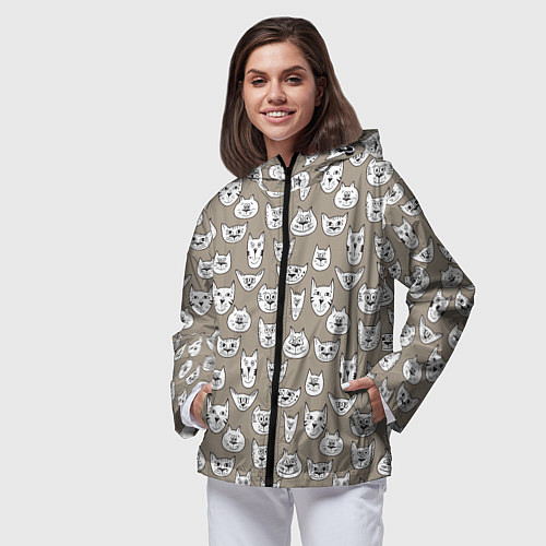 Женская ветровка Cats are memes / 3D-Черный – фото 3