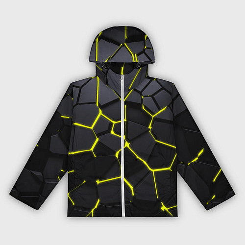 Женская ветровка Желтые плиты киберпанк / 3D-Белый – фото 1