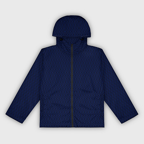 Женская ветровка Тёмно-синий волнистые линии / 3D-Черный – фото 1