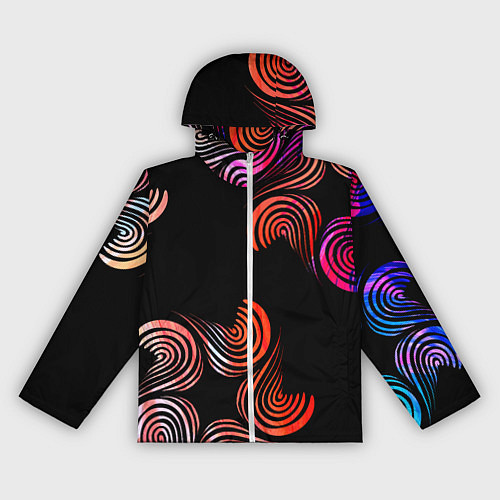 Женская ветровка Чёрные звёзды и завихрения / 3D-Белый – фото 1