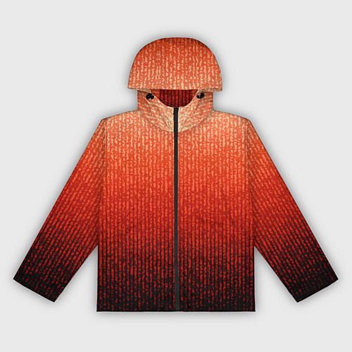 Женская ветровка Полосатый градиент оранжево-красный в чёрный / 3D-Черный – фото 1