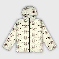 Ветровка с капюшоном женская Узор из пробитого стрелой черепа, цвет: 3D-черный