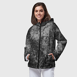 Ветровка с капюшоном женская Абстракция - серый пунш, цвет: 3D-черный — фото 2