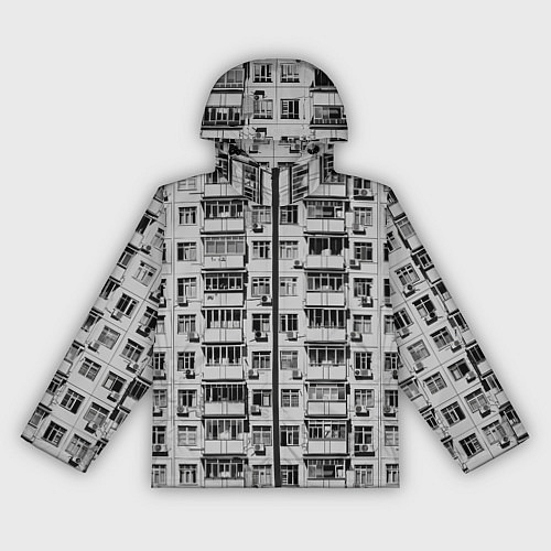 Женская ветровка Панелька в черно-белых тонах / 3D-Черный – фото 1