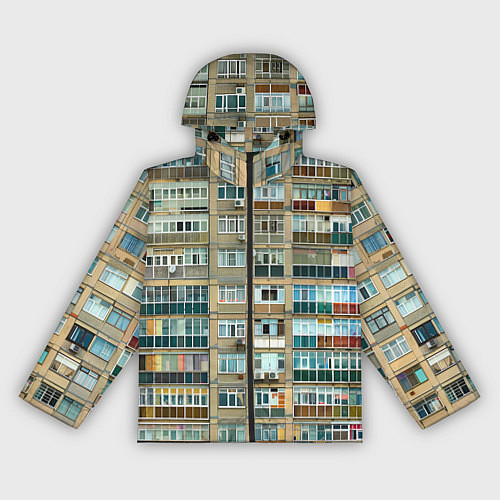 Женская ветровка Панельный дом / 3D-Черный – фото 1
