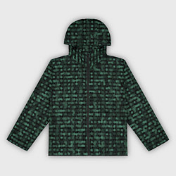 Ветровка с капюшоном женская Мозаика тёмно-зелёный, цвет: 3D-черный
