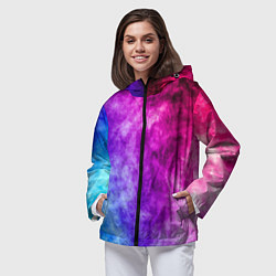 Ветровка с капюшоном женская Colorful smoke, цвет: 3D-черный — фото 2