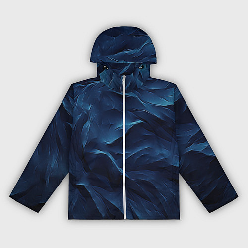 Женская ветровка Синие глубокие абстрактные волны / 3D-Белый – фото 1