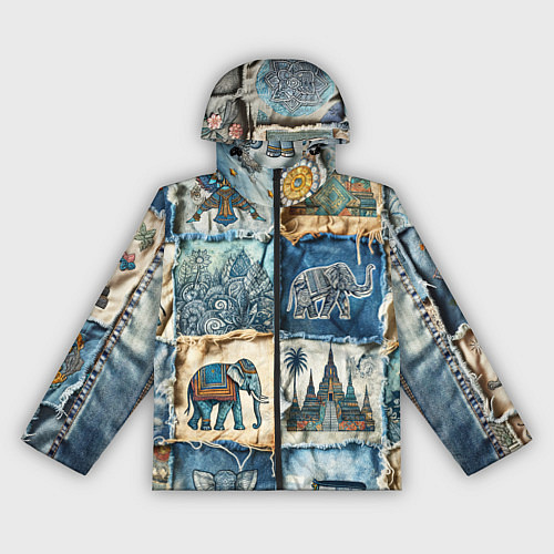 Женская ветровка Пэчворк из Тайланда / 3D-Черный – фото 1