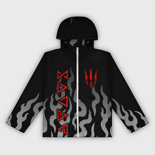 Женская ветровка Ведьмак- языки пламени / 3D-Белый – фото 1