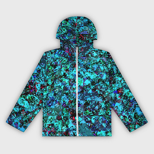 Женская ветровка Абстракция яркий бирюзовый / 3D-Белый – фото 1