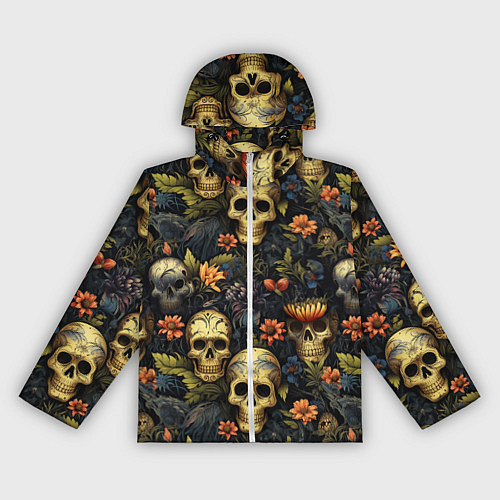 Женская ветровка Осень и черепа / 3D-Белый – фото 1