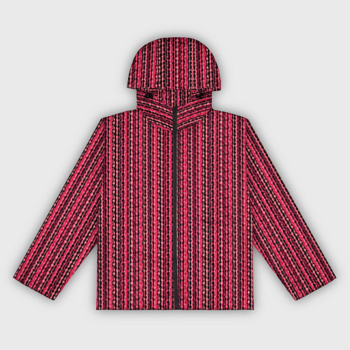 Женская ветровка Красно-розовый искажённые полосы / 3D-Черный – фото 1