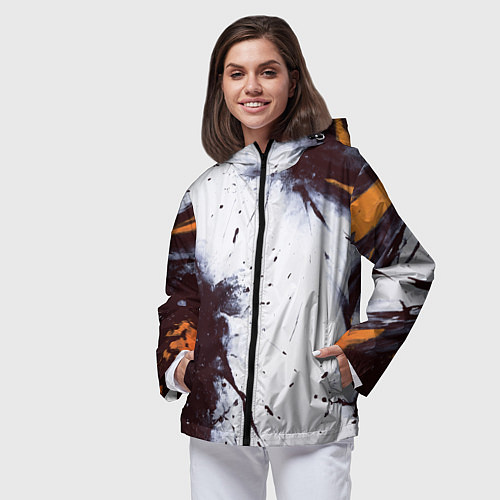 Женская ветровка Брызги и мазки красками / 3D-Черный – фото 3