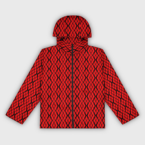 Женская ветровка Ярко-красный с чёрными линиями / 3D-Черный – фото 1