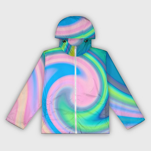 Женская ветровка Абстрактный разноцветный круговорот / 3D-Белый – фото 1