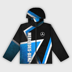 Ветровка с капюшоном женская Mercedes - blue metal, цвет: 3D-черный
