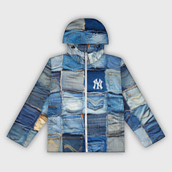 Ветровка с капюшоном женская Patchwork - New York yankees baseball team, цвет: 3D-белый