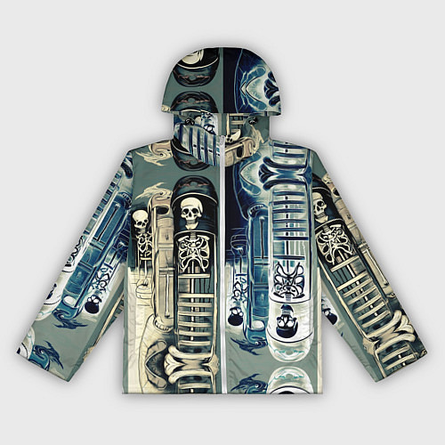 Женская ветровка Психоделика с черепами / 3D-Белый – фото 1