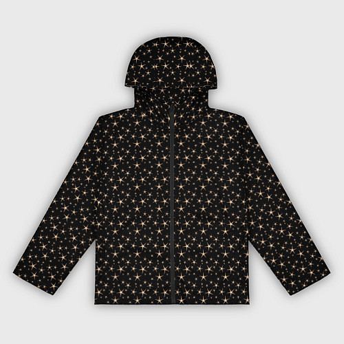 Женская ветровка Чёрный с золотыми звёздочками паттерны / 3D-Черный – фото 1