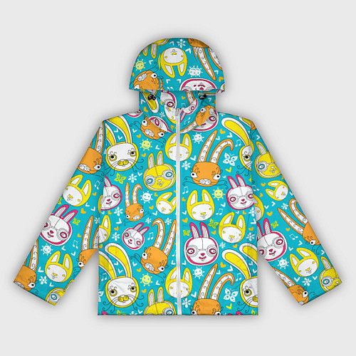 Женская ветровка Разноцветные зайцы / 3D-Белый – фото 1