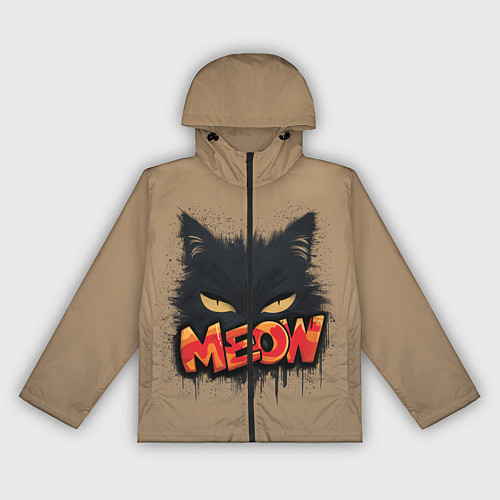 Женская ветровка Силуэт кошки мяу / 3D-Черный – фото 1