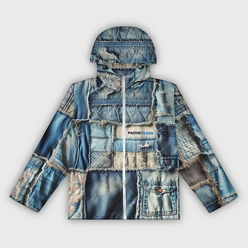 Женская ветровка Patchwork denim - vogue / 3D-Белый – фото 1