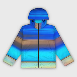 Ветровка с капюшоном женская Голубые и коричневые полосы, цвет: 3D-черный