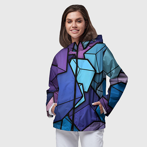 Женская ветровка Куб / 3D-Черный – фото 3