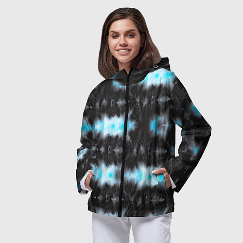 Женская ветровка Сине чёрный тайдай / 3D-Черный – фото 3