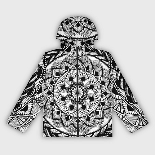 Женская ветровка Мандала зенарт чёрно-белая / 3D-Черный – фото 1