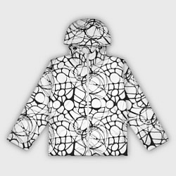 Ветровка с капюшоном женская Абстрактный нейрографический узор, цвет: 3D-белый